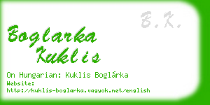 boglarka kuklis business card